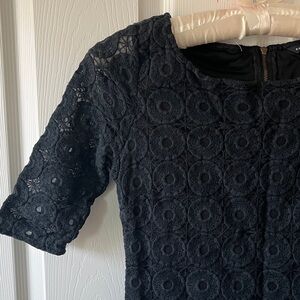 Banana Republic Navy Lace Long Sleeve Dress